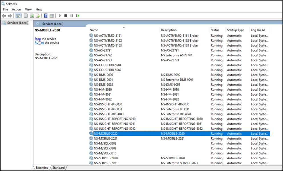 Step 2- Stop related services